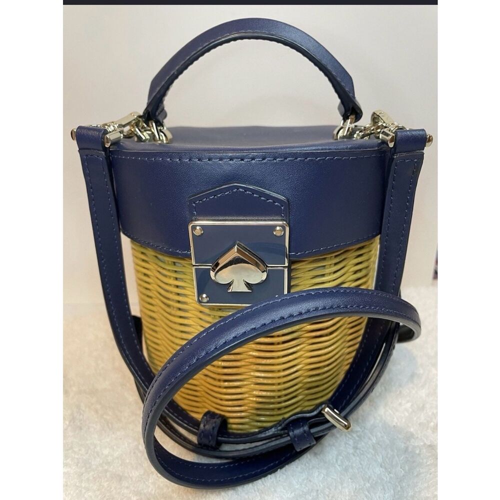 Kate Spade Rumi Wicker Medium Trunk in Nightcap Navy